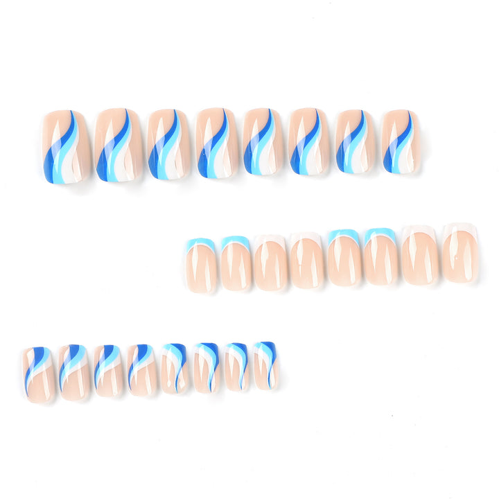 Artful and elegant nail extensions with wave design Kalsten