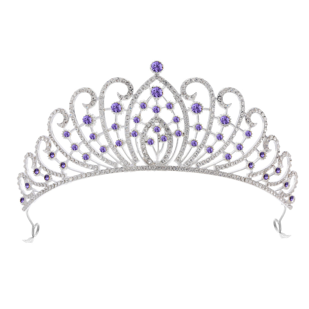 Ladies Elegant Rhinestone Tiara with Floral Details Kalsten