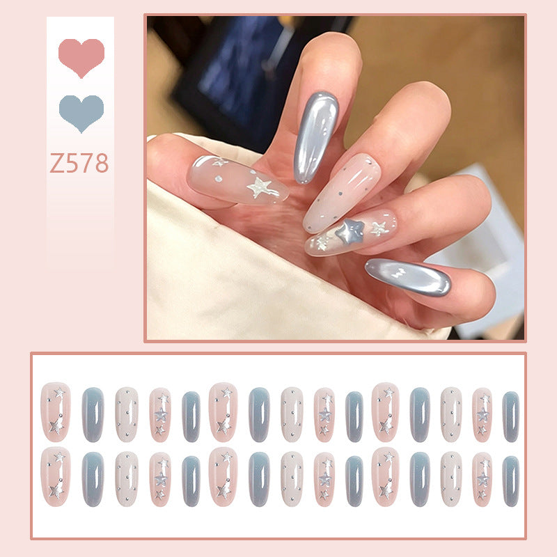 Acrylic nail set with sparkling star designs Kalsten
