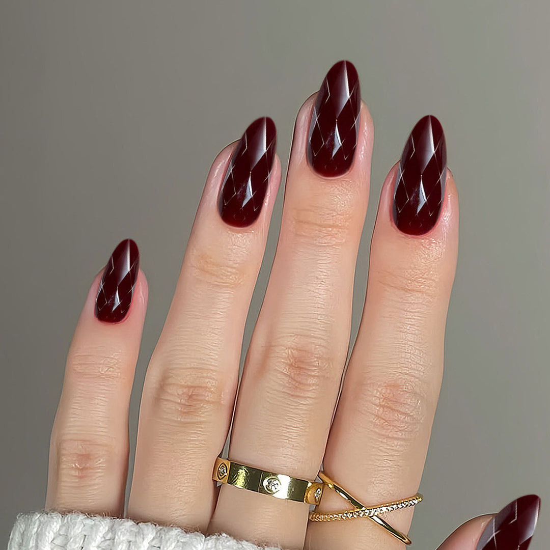 Premium Glossy Diamond-Shaped Press-On Nails Kalsten