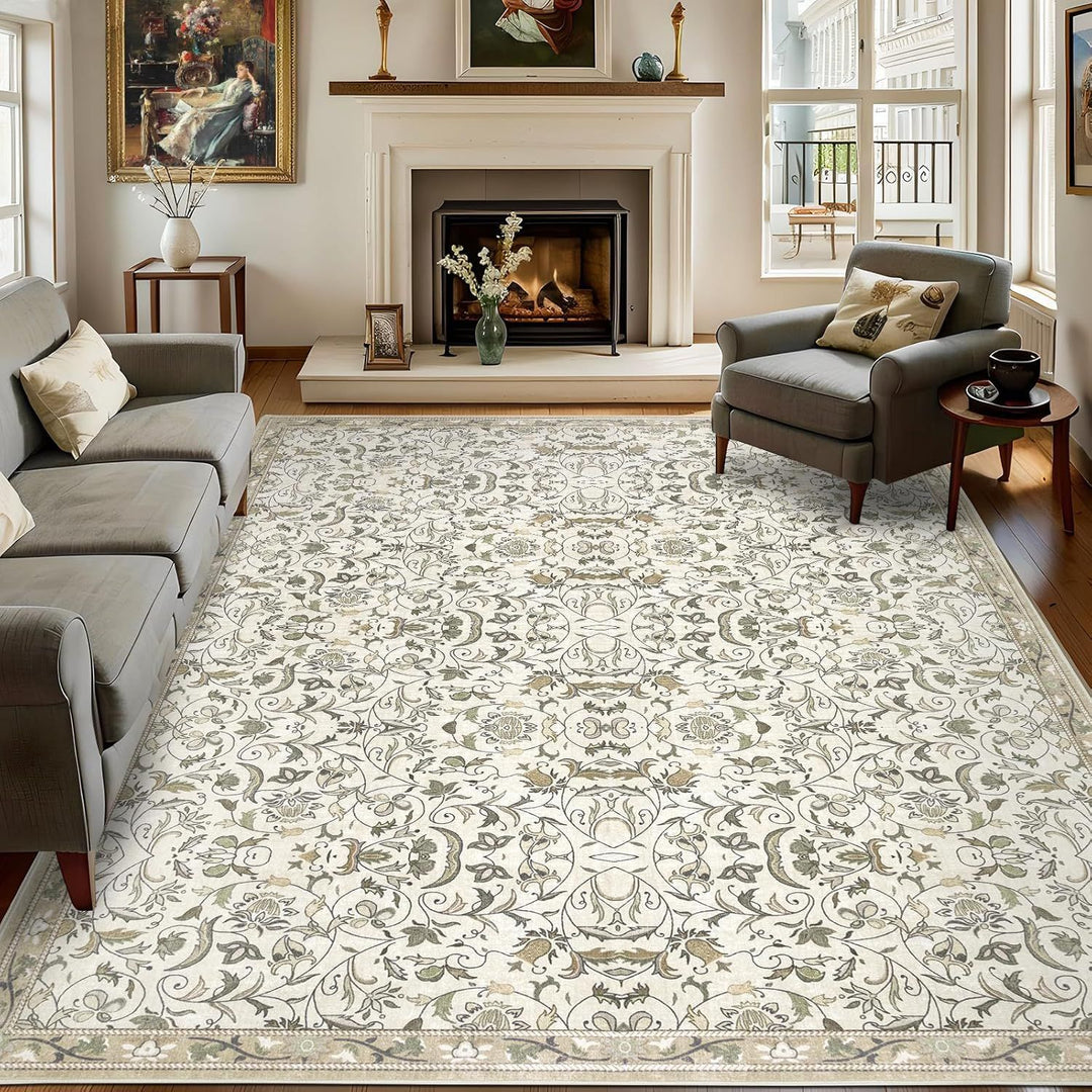Vintage-inspired geometric rug