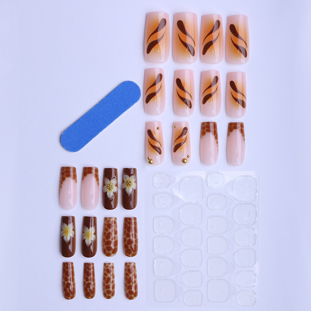 Exquisite Floral and Animal Design Artificial Nails Kalsten