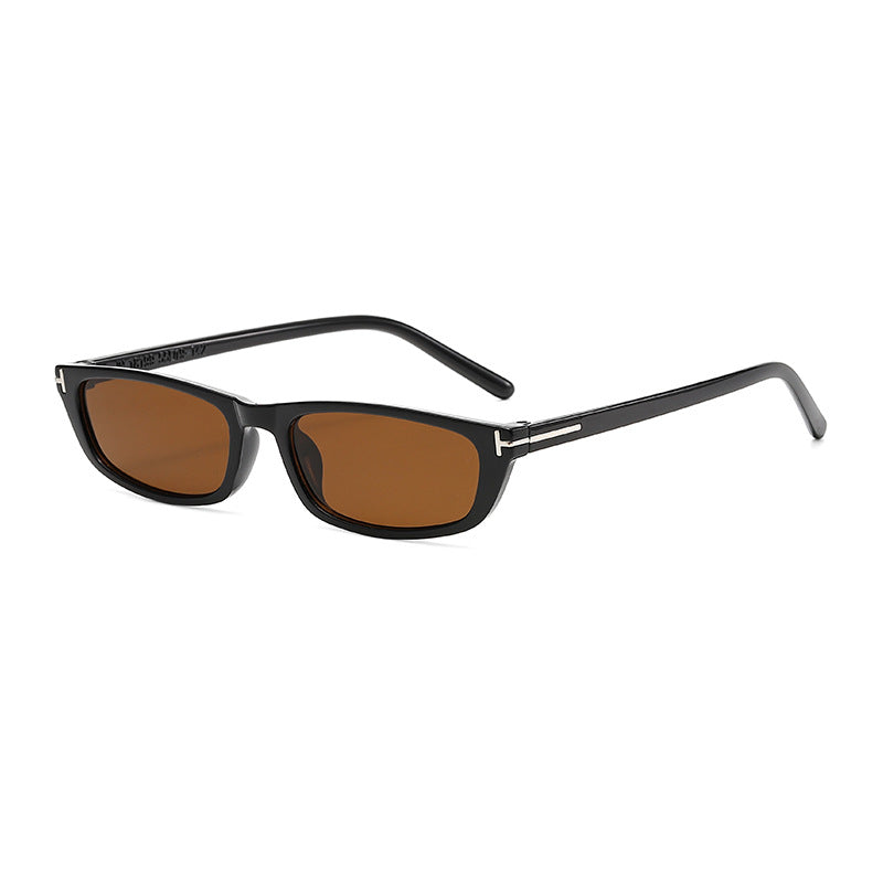 Women's fashionable sunglasses with narrow frame and brown lenses Kalsten