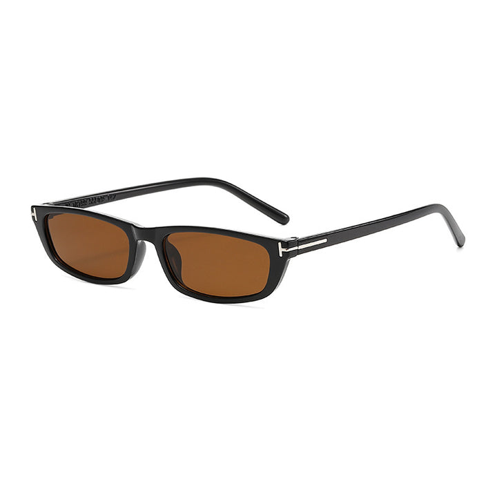 Women's fashionable sunglasses with narrow frame and brown lenses Kalsten