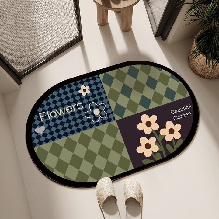 Floral Design Cotton Bath Mat Kalsten