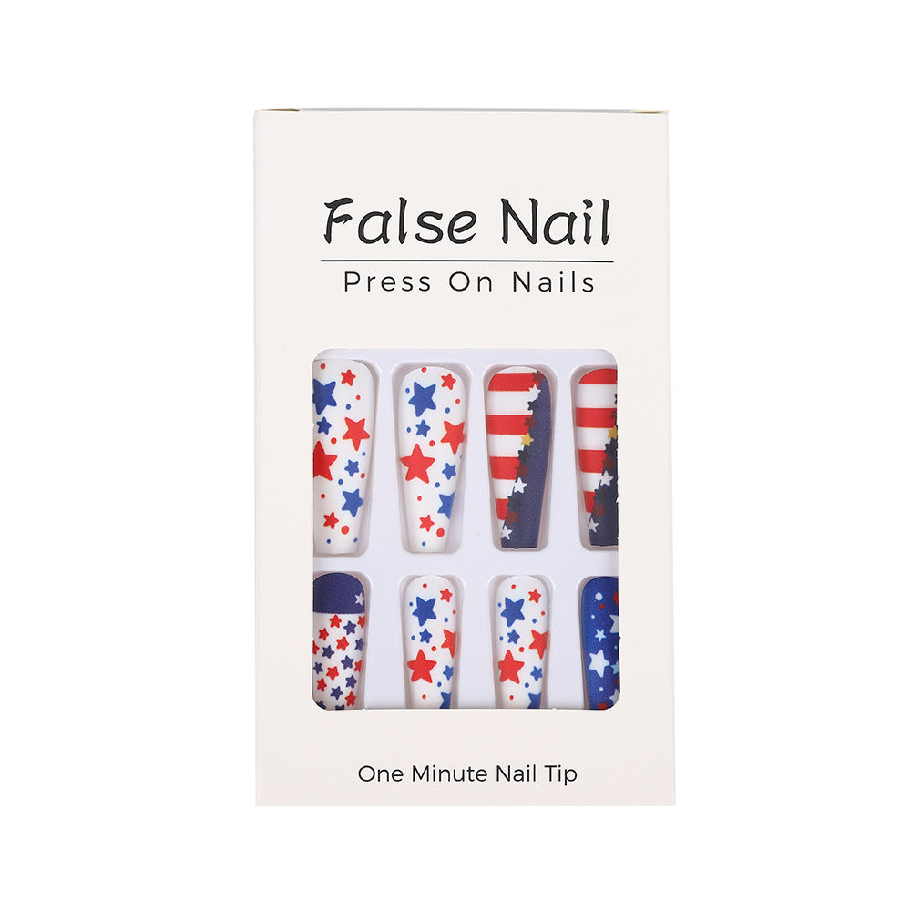 Artificial nails with patriotic star design Kalsten