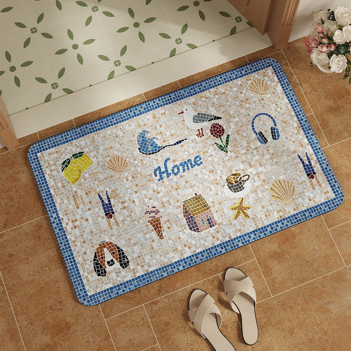 Mosaic Pattern Bath Mat Kalsten