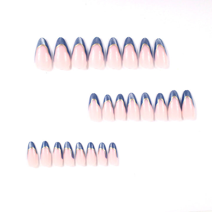 Elegant French Tip Blue Ombre Nail Enhancements Kalsten