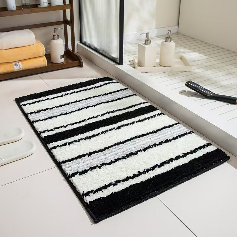 Geometric Textured Plush Bath Mat Kalsten