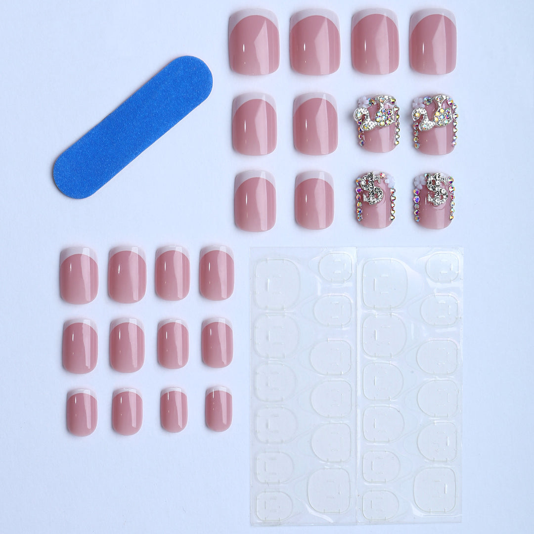 Premium artificial nails with sparkling 3D applications Kalsten