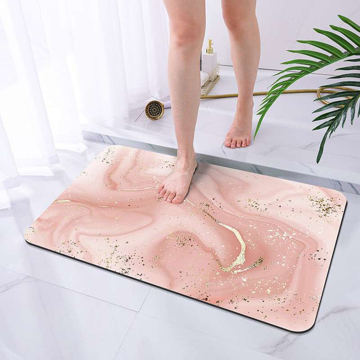 Luxurious Marble-Design Bath Mat