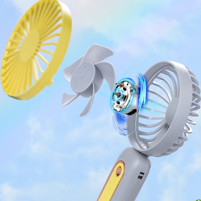 Women's Portable Mini Fan with Ergonomic Handle and Rechargeable Battery Kalsten
