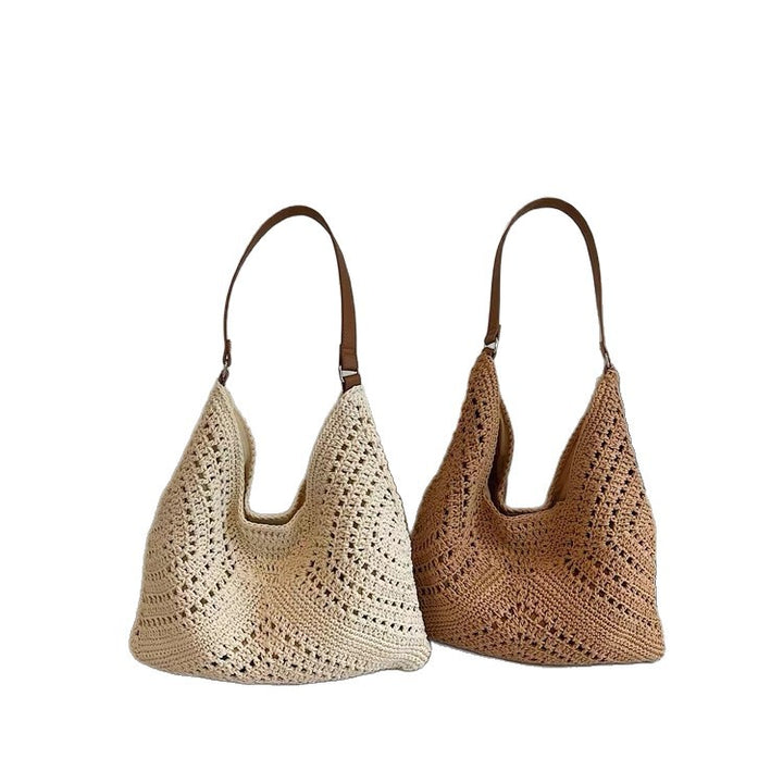 Handmade crochet bag with leather handles Kalsten
