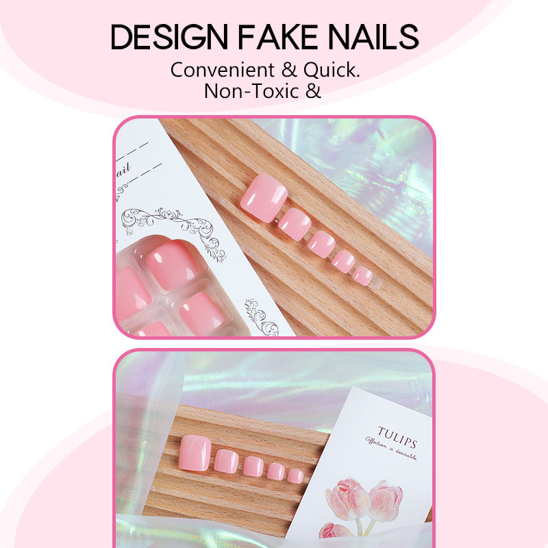 Glossy Press-On Toenails with Natural Finish Kalsten
