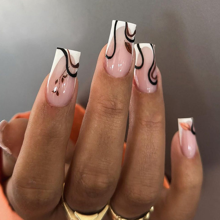 Artful acrylic nails with elegant marble design Kalsten