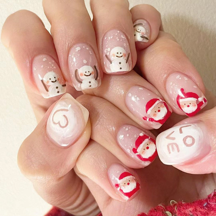 Festive artificial nail set with Christmas design Kalsten