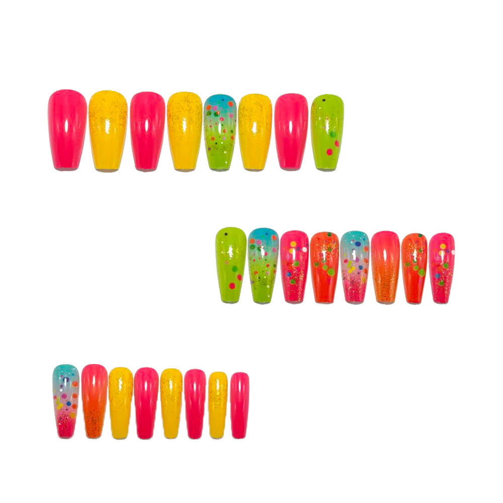 Creative artificial nails with glitter and gradient effects Kalsten