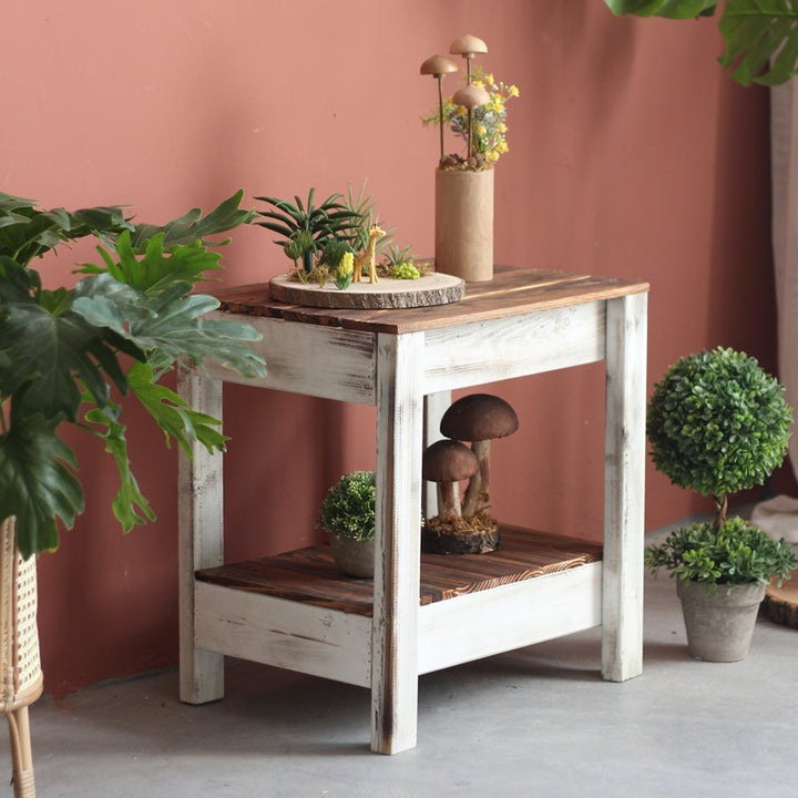 Handmade side table made of solid wood Kalsten
