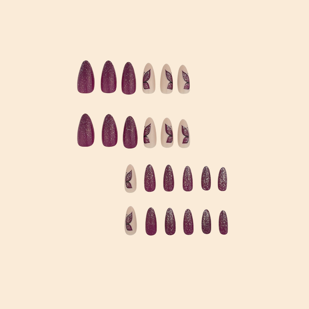 Butterfly-Inspired Glitter Nail Extensions Kalsten