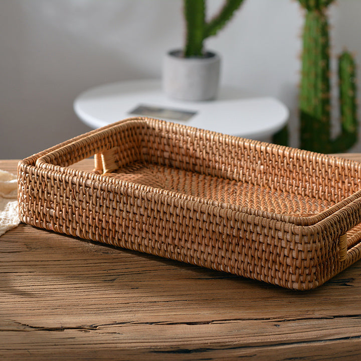 Ladies rectangular serving basket with practical handles Kalsten
