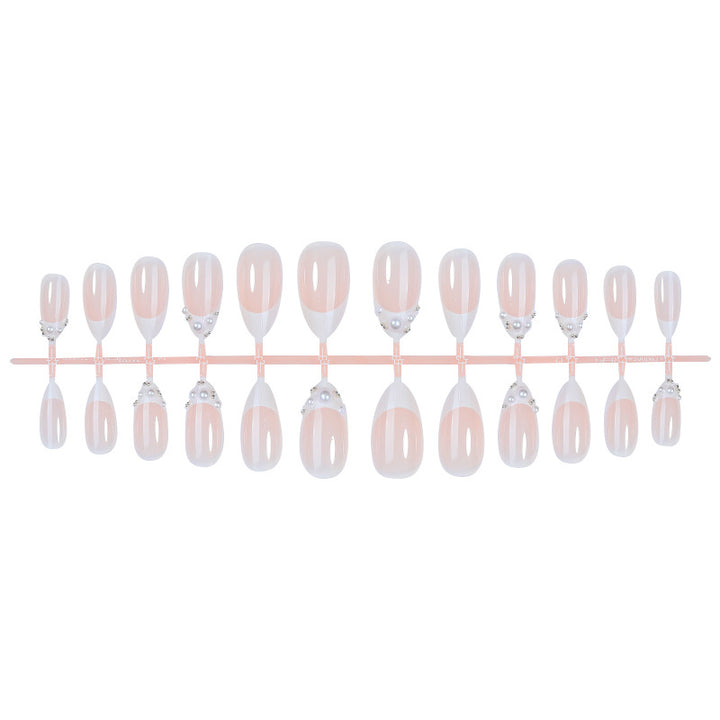Elegant Press-On Nail Set with Pearlescent Accents Kalsten