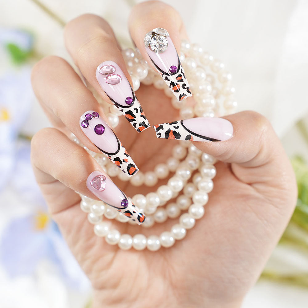 Decorative Long Coffin Press-On Nail Set Kalsten
