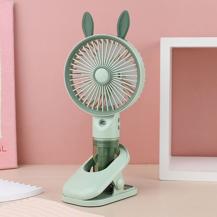 Cooling compact rechargeable clip-on misting handheld fan with detachable water reservoir and adjustable tilt Kalsten
