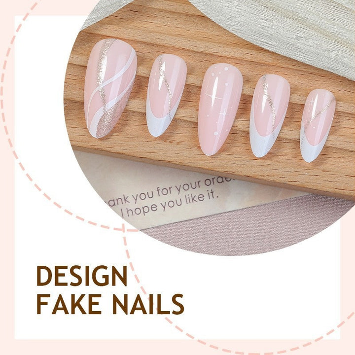 Nail art set with elegant geometric accents Kalsten