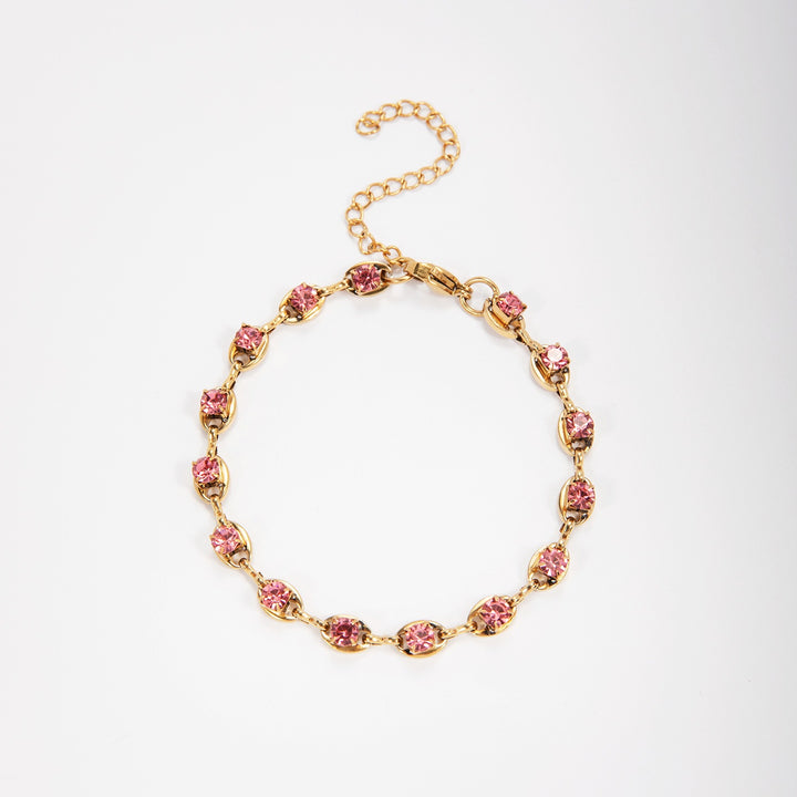 Elegant Gemstone Accent Link Bracelet Kalsten