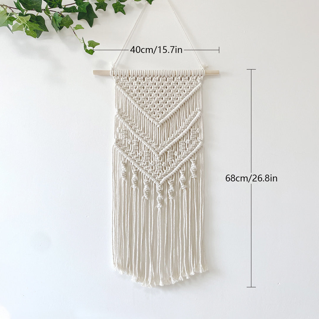 Macrame Wall Tapestry with Detailed Fringe Design Kalsten