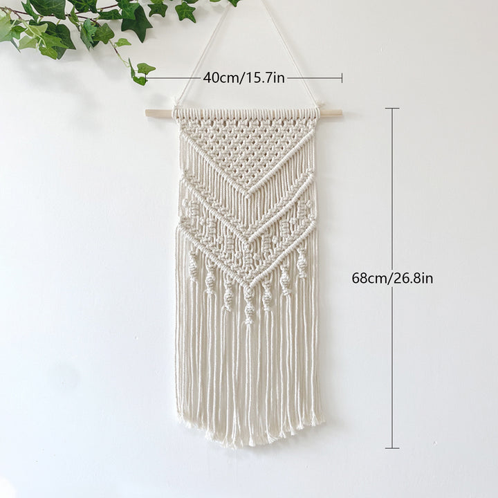 Macrame Wall Tapestry with Detailed Fringe Design Kalsten