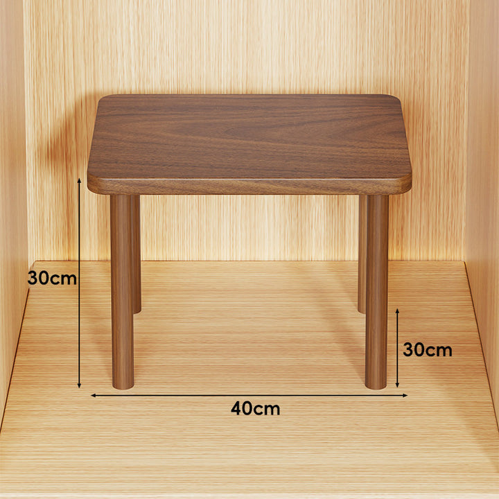 Height-Adjustable Rectangular Wooden Riser Table with Detachable Round Legs