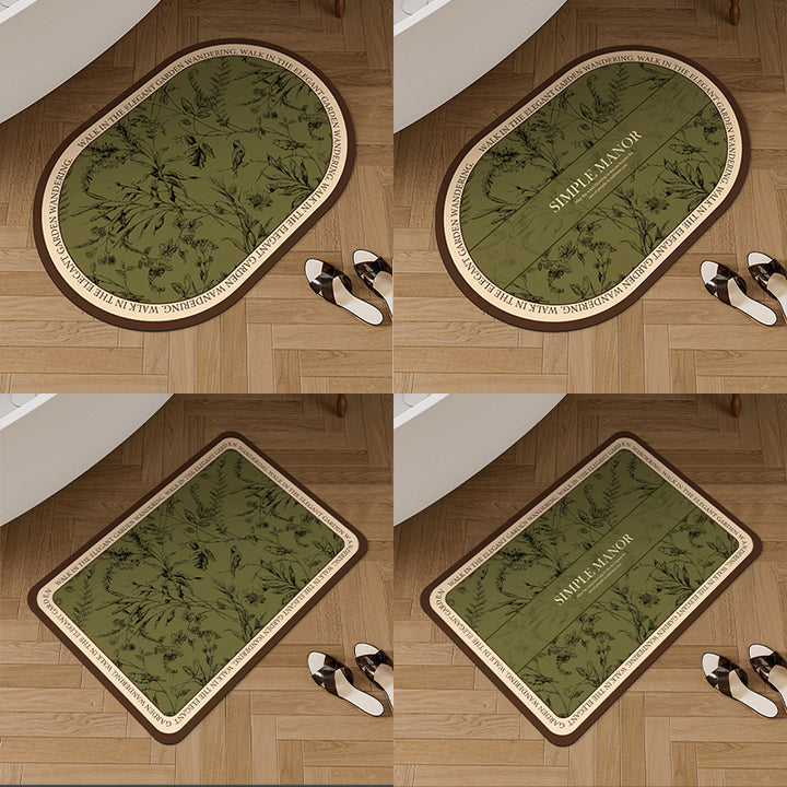 Oval Botanical Floor Mat