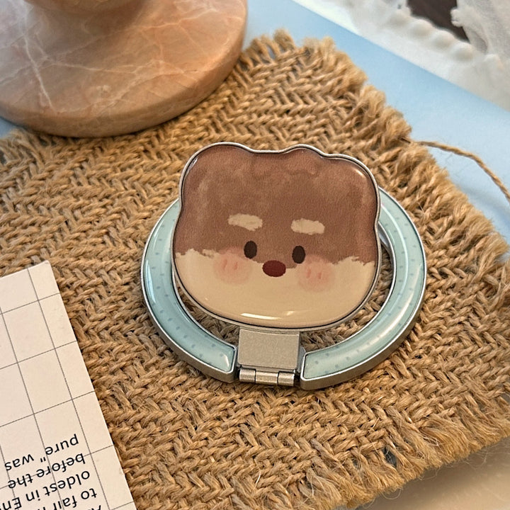 Hand mirror in heart-shaped design with cute bear motif Kalsten