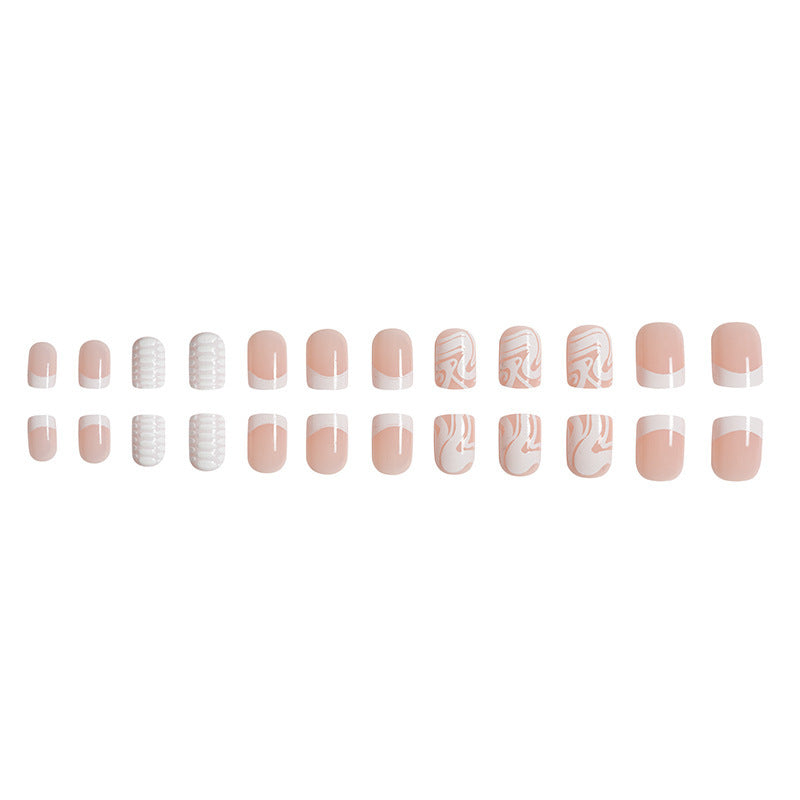 Artistic Acrylic Nail Extensions with Marble Design Kalsten