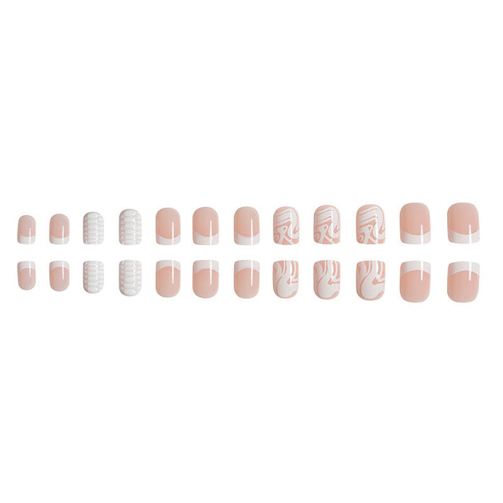 Artistic Acrylic Nail Extensions with Marble Design Kalsten
