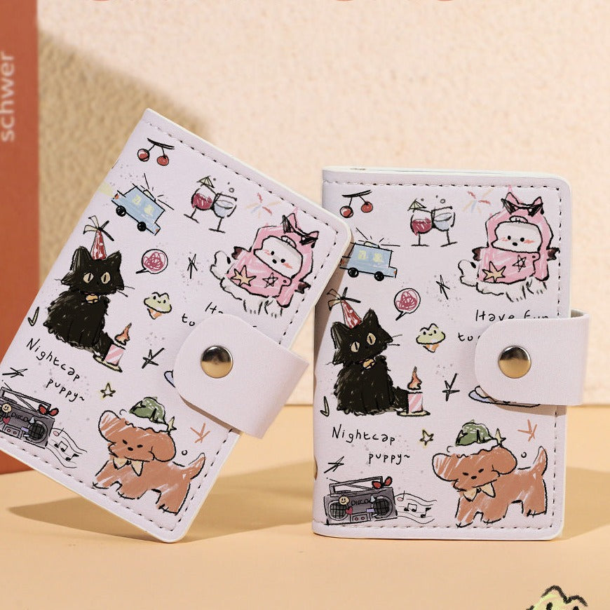 Cute Cartoon Cat-Themed Passport Holder Kalsten