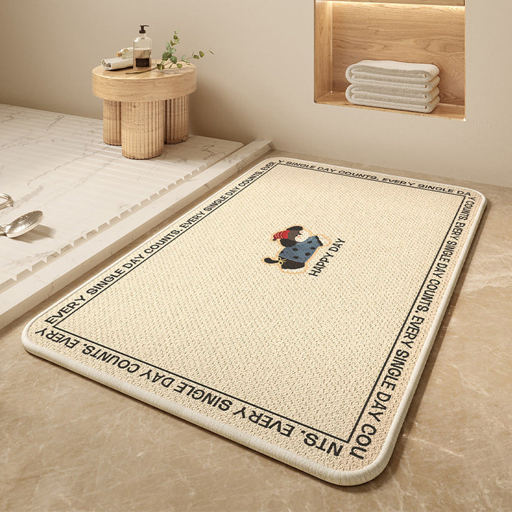 Cartoon Dog-Themed Bath Mat Kalsten