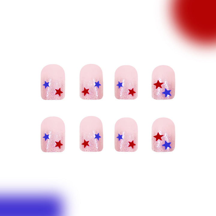 Star-Embellished Glitter Tips Press-On Nails Kalsten