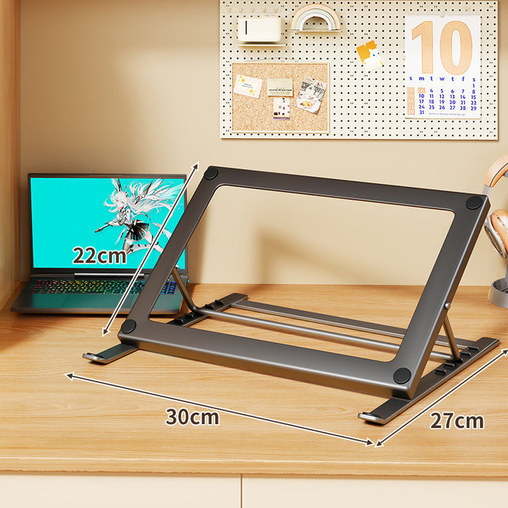 Adjustable Folding Laptop and Tablet Stand with Angled Metal Frame