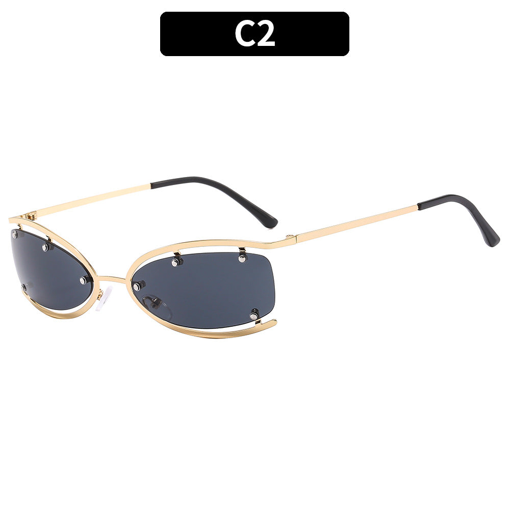 Fashion-Forward Slim Cat-Eye Sunglasses