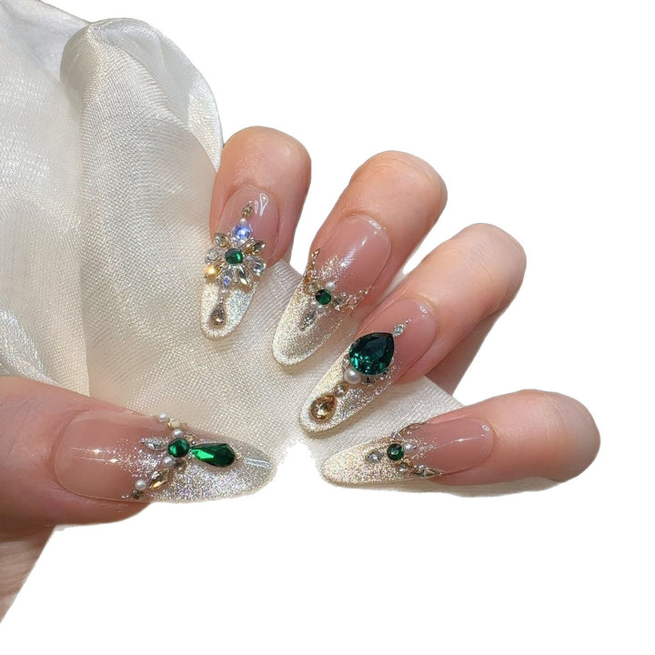 Luxurious Rhinestone Embellished Press-On Nails Kalsten