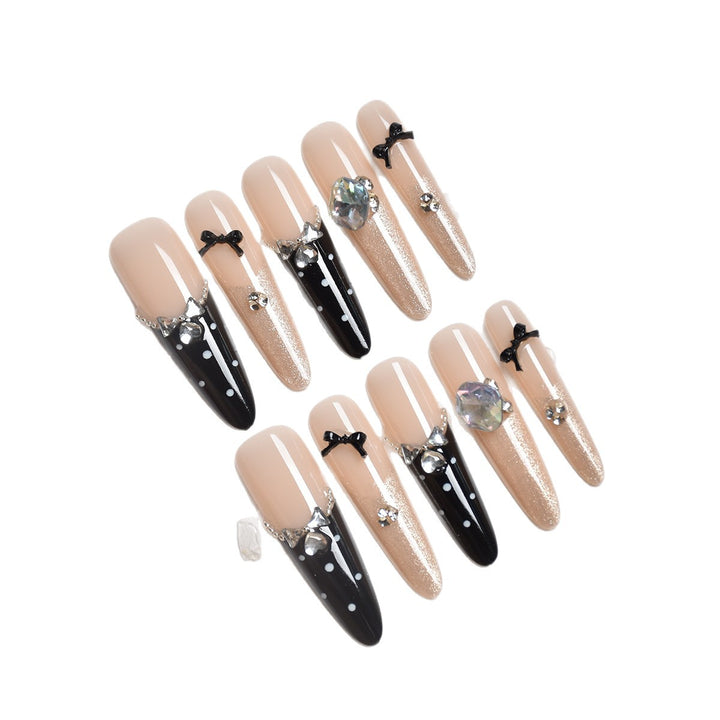 Elegant Crystal-Embellished Stiletto Press-On Nails Kalsten