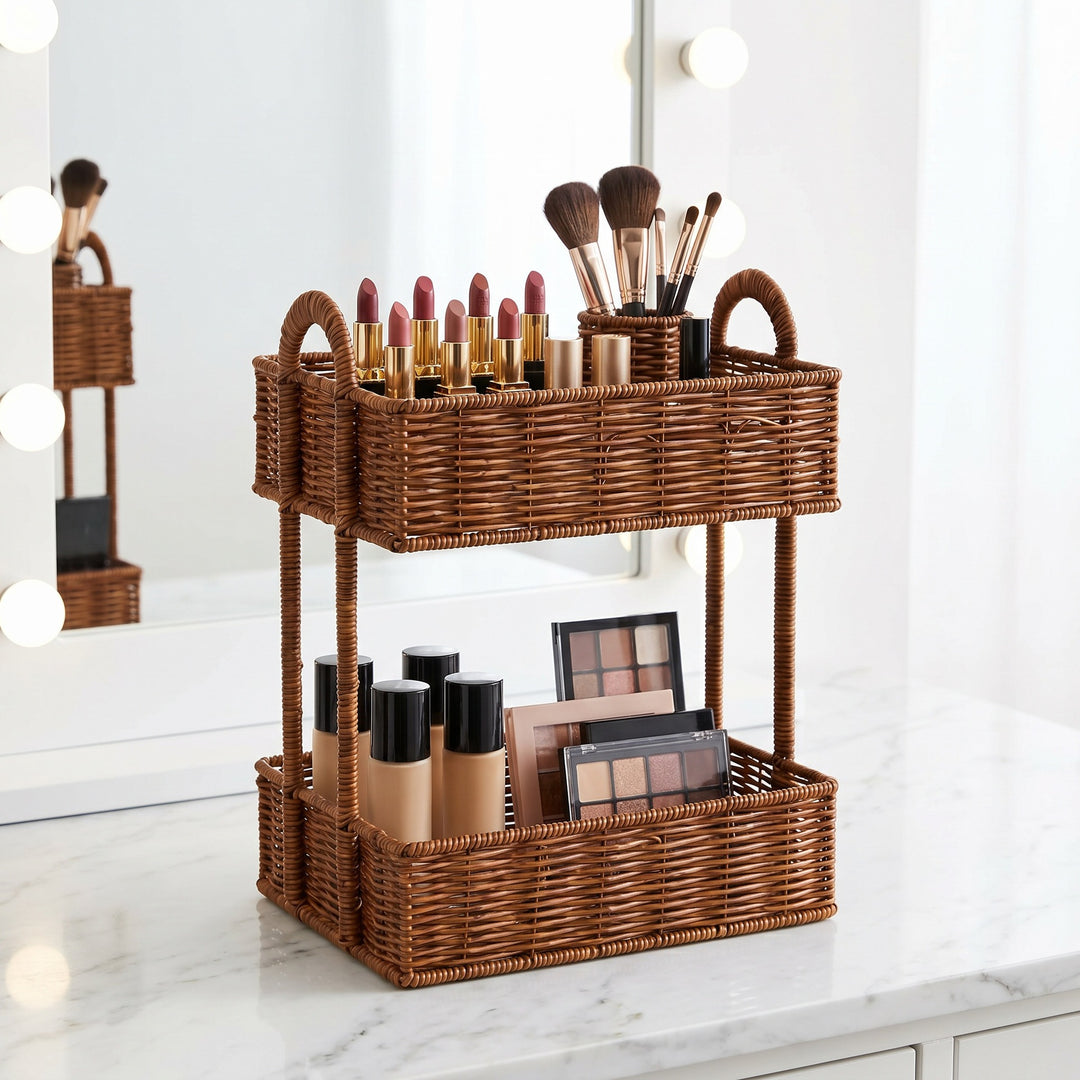 Bathroom shelf entirely made of rattan Kalsten