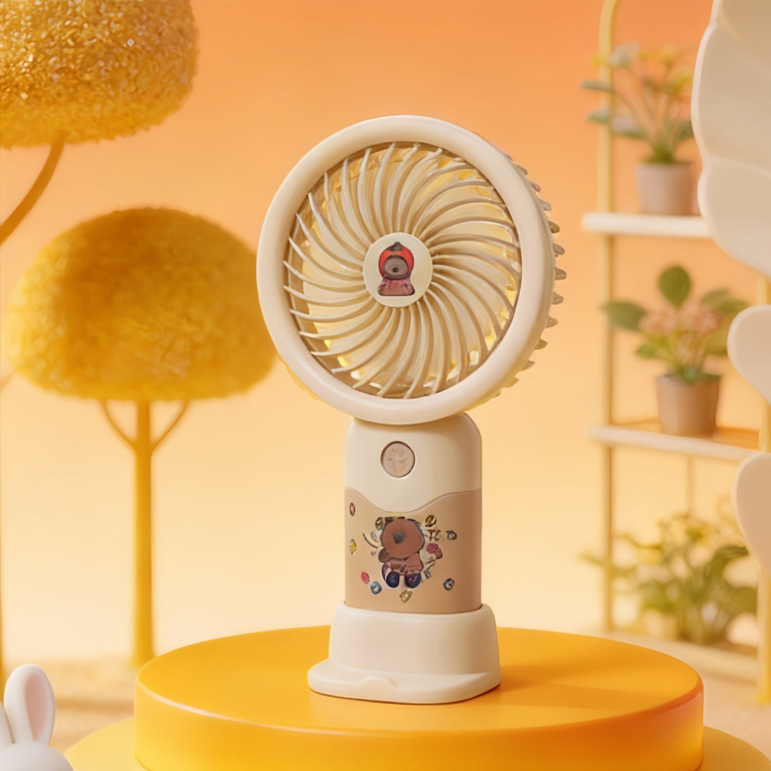 Ladies Portable Hand Fan with Cute Character Design Kalsten