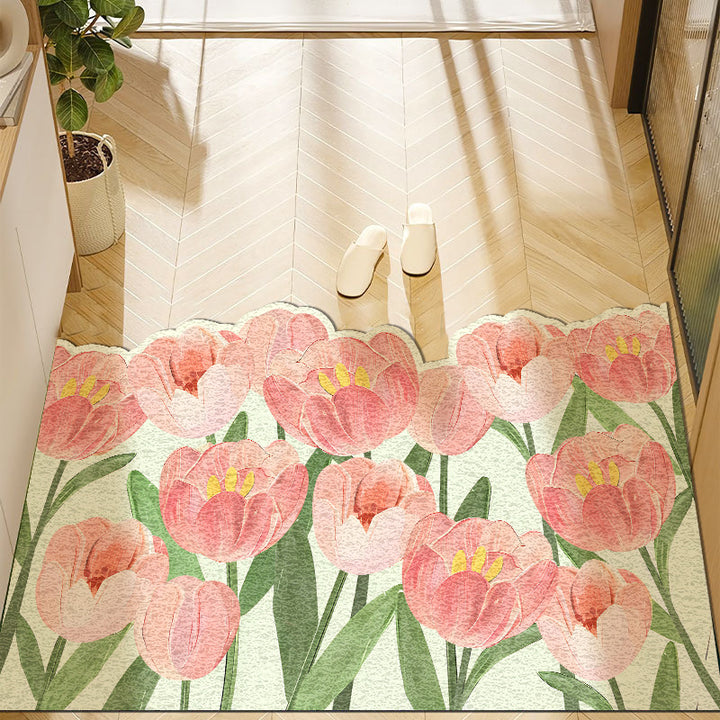 Floral Print Decorative Area Rug