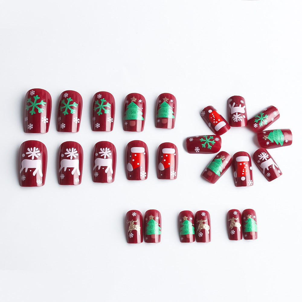 Festively Themed Press-On Nail Art Set Kalsten