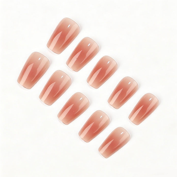 Artificial nail set with elegant high gloss and natural finish Kalsten