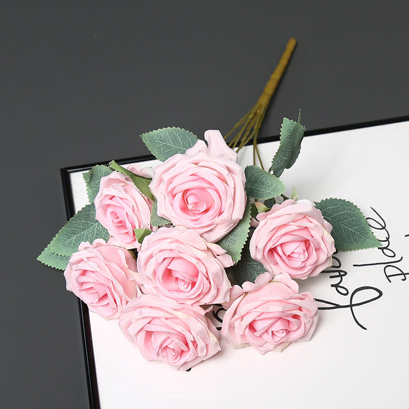 Faux Rose Floral Bouquet for Home Decor