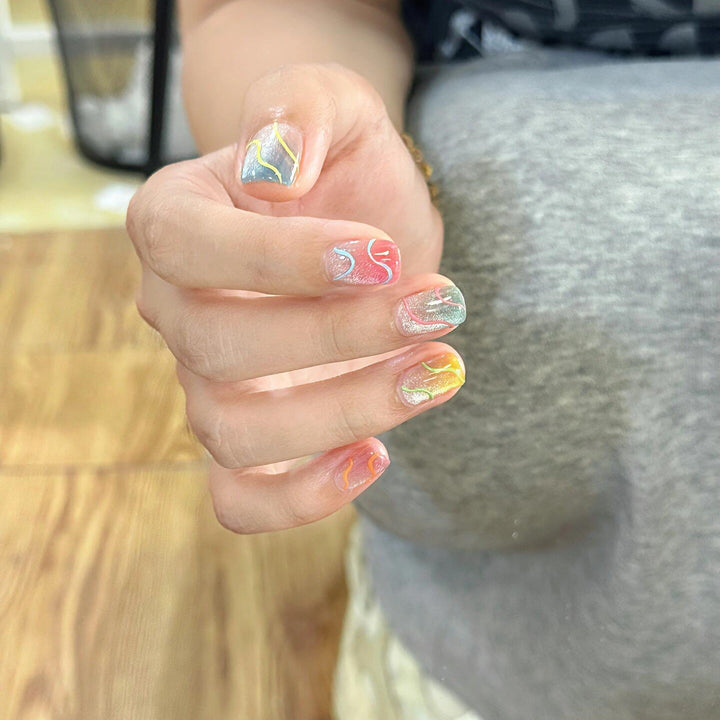 Artificial nails with colorful design Kalsten